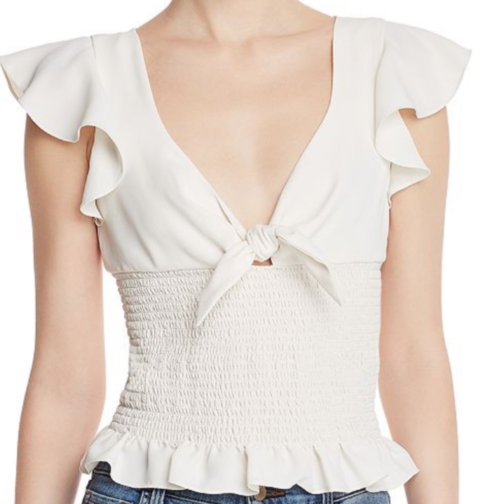 New Amanda Uprichard smocked ember top